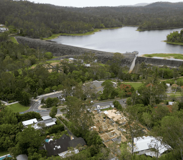 Aerial view of Nature's Edge under construction